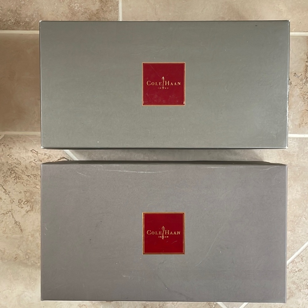 2 COLE HAAN EMPTY BOXES STORAGE ORGANIZING HEAVY CARDBOARD GREY